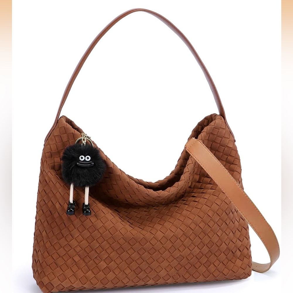 Elegant Brown Woven Shoulder Bag
